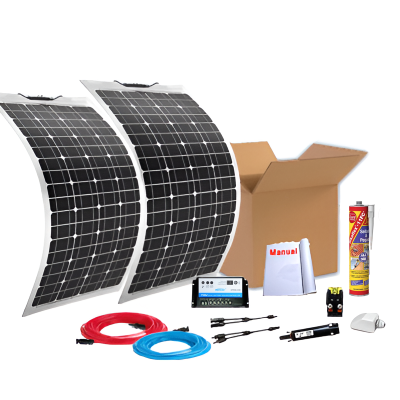 Kit solar para caravanas 360W com painéis flexíveis e regulador Dual | Damia Solar