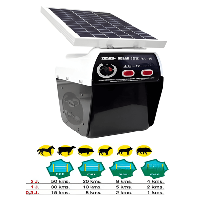 Pastor elétrico solar ZERKO SOLAR 15W (Bateria separada) | Damia Solar