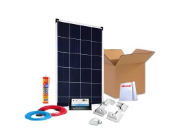 Kit solar completo caravana 100W con regulador 2 baterías | Damia Solar