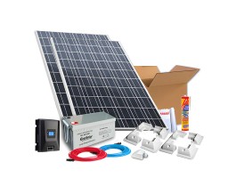 Comprar Kit solar para barcos 560W 12V  + Bateria de Gel (2 x Painéis de 280W 24V)