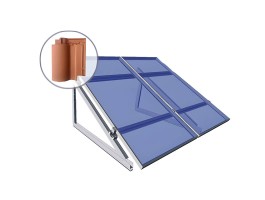 Estructura regulable para teja plana o semiplana para paneles de 80W a 160W