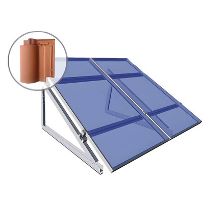 Estructura regulable teja plana o semiplana paneles 180W-200W | Damia Solar