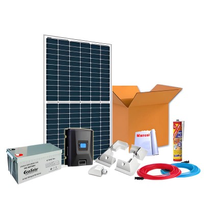 Kit solar completo para caravana com painel de 460 W 24 V: 12 V + bateria de gel (lítio opcional) | Damia Solar