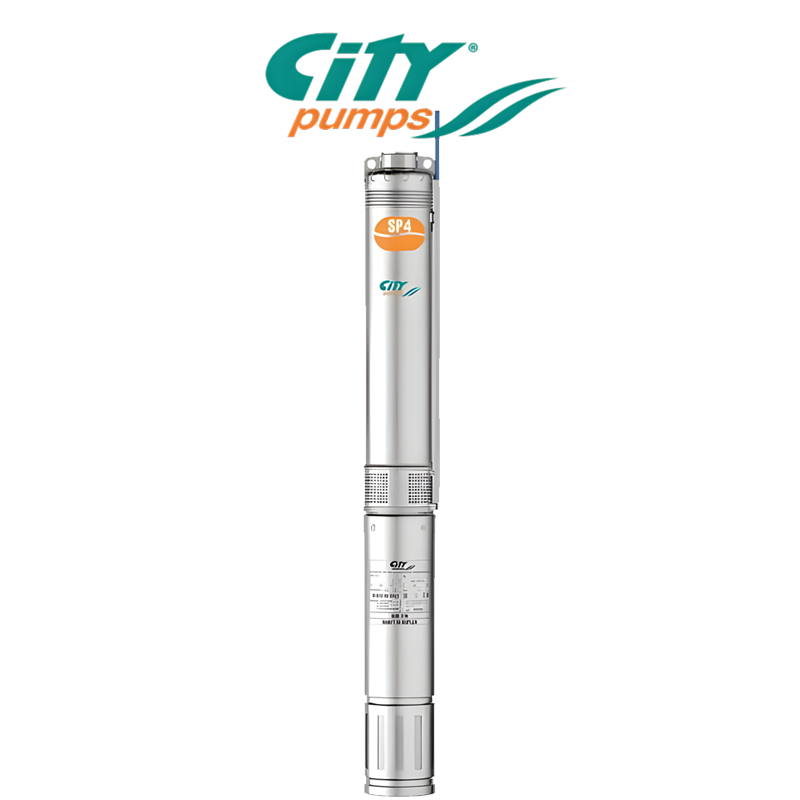 Bomba de água trifásica submersível para poços City Pumps SP4 4SP20-4/R | Damia Solar
