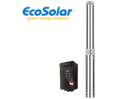 Bomba de água submersível Ecosolar AC/DC ESP-1.1-5/195. Fluxo ajustável de acordo Núm. painéis