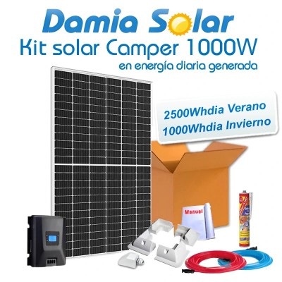 Kit solar camper 1000W en energía diaria generada | Damia Solar
