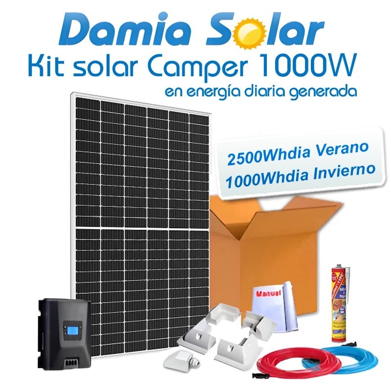 Kit solar camper 1000W en energía diaria generada | Damia Solar