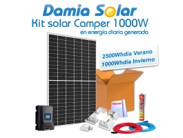Kit solar camper 1000W en energía diaria generada | Damia Solar