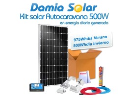 Kit solar camper 500W en energía diaria generada | Damia Solar