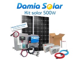 Kit solar 500W Uso Diario Onda pura nevera sin congelador | Damia Solar