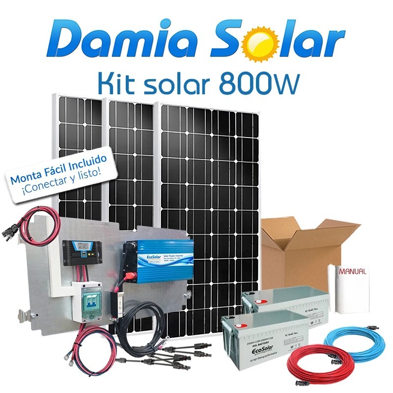 Kit solar 800W para uso diário Onda pura Blue | Damia Solar