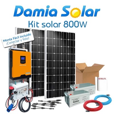 Kit solar 800W Uso Diario Onda pura y cargador | Damia Solar