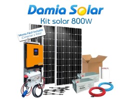 Kit solar 800W Uso Diario Onda pura y cargador | Damia Solar
