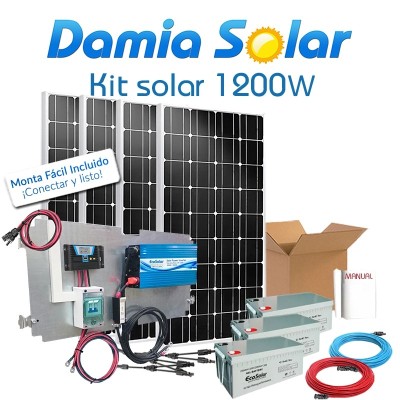 Kit solar 1200W Uso Diário Onda Pura Blue | Damia Solar