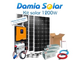 Kit solar 1200W Uso Diario Onda pura y cargador | Damia Solar