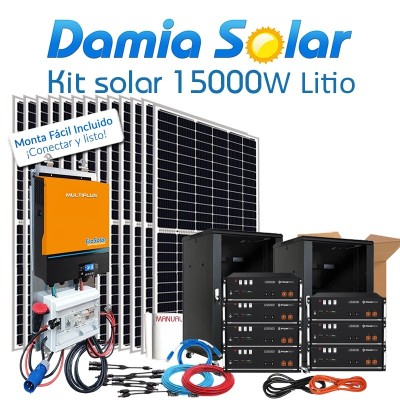 Comprar Kit solar 15000W Uso Diario con baterías de litio