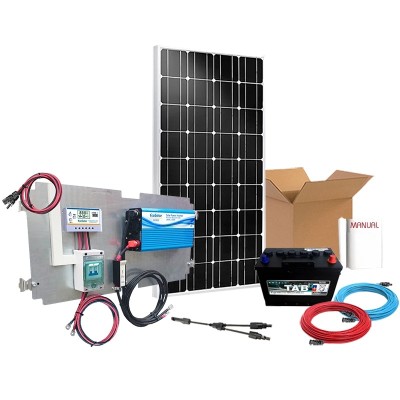 Kit solar 300W fin de semana con inversor onda modificada | Damia Solar