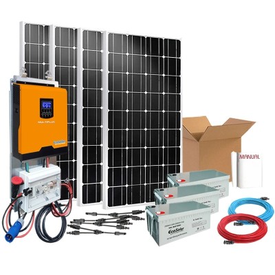 Comprar Kit Solar 1500W Fins de semana Onda Pura e Carregador: Tv, Microondas, Frigorífico, Portátil.