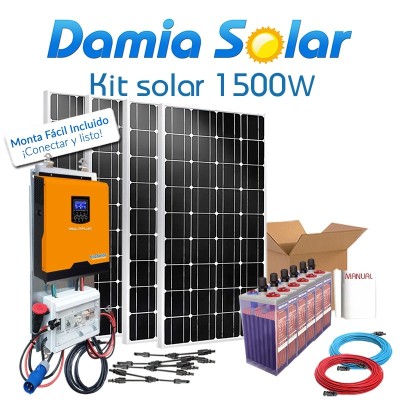 Kit Solar 1500W Fins de semana Onda Pura e carregador | Damia Solar