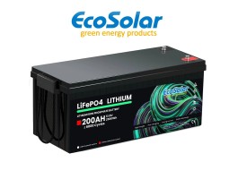 Bateria de lítio Ecosolar 200Ah LiFePO4 12,8V (12V)