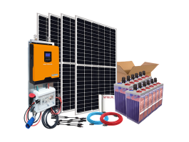Comprar Kit Solar 3000W Fines de semana onda pura y cargador: Luz, Tv, Nevera Congelador, Lavadora, Etc.
