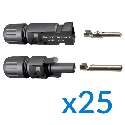 Comprar 25 x Conectores Mc4 simples Para Instalações Solares (macho E Fêmea)