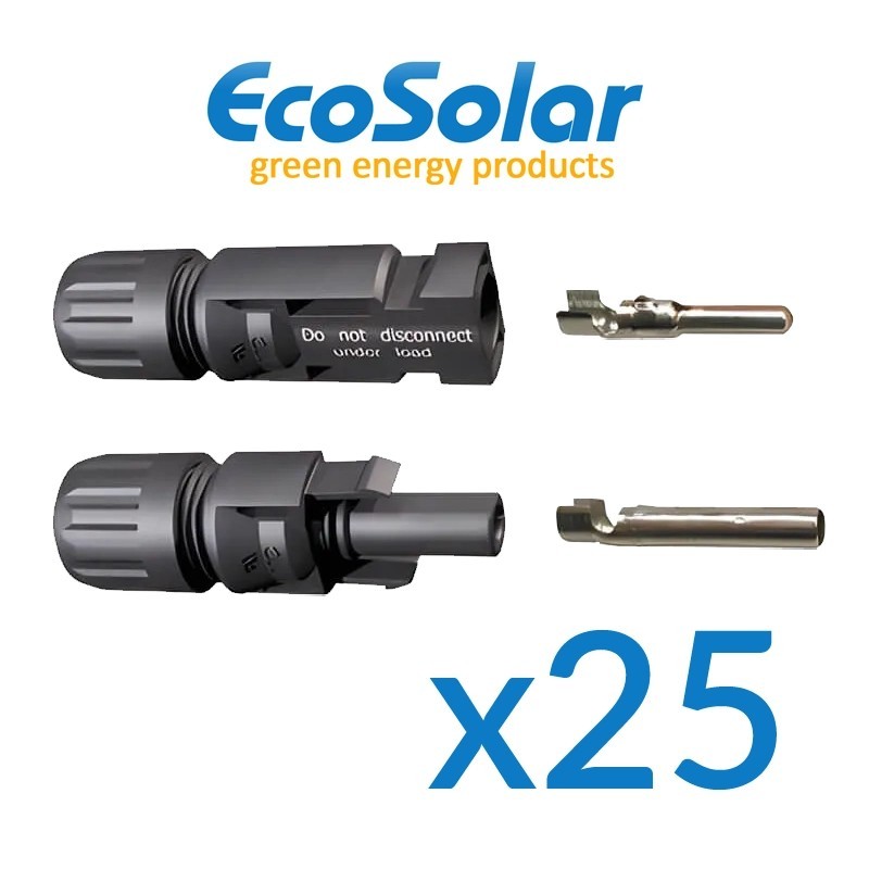 Comprar 25 x Conectores Mc4 simples Para Instalações Solares (macho E Fêmea)