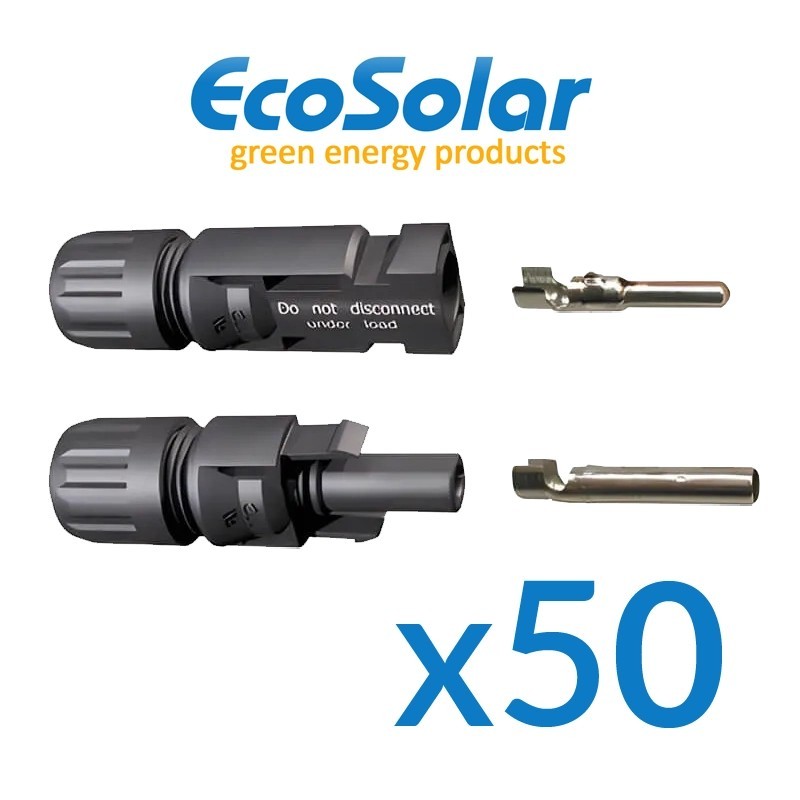 50 x Conectores Mc4 Instalações Solares (macho e fêmea) | Damia Solar