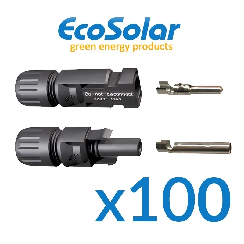 100 x Conectores Mc4 Instalaciones Solares (macho y hembra) | Damia Solar