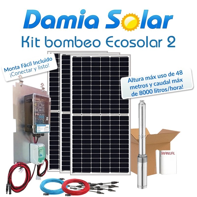 Kit de bombeo Ecosolar 2 - Caudal máx. 8000 litros/hora | Damia Solar