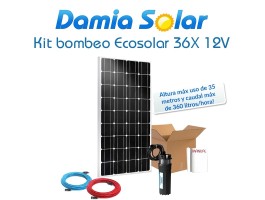Comprar Kit  de bombeo de pozos Ecosolar 36X 12V - Caudal Máx. 360 litros/hora