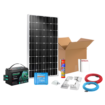 Kit solar para autocaravanas 200W + Bateria de lítio com BLUETOOTH | Damia Solar