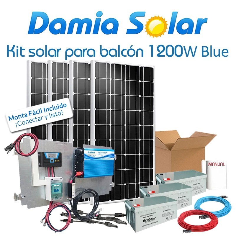 Kit placa solar para balcón 1200W 12V Blue | Damia Solar