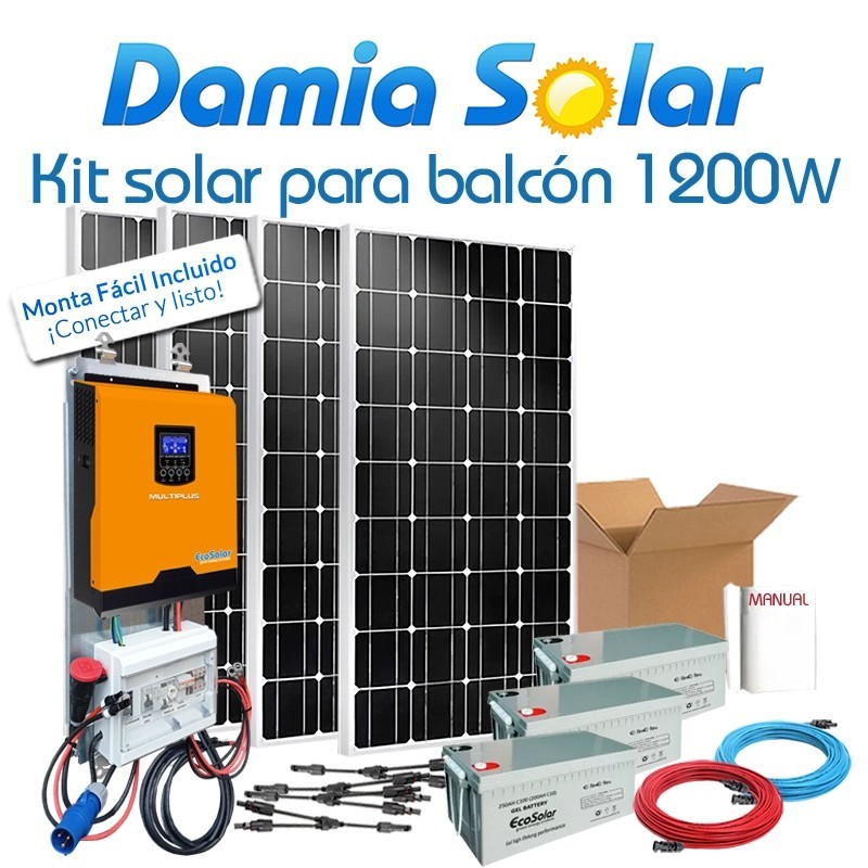 Kit energia solar 1200W 12V para balcón 