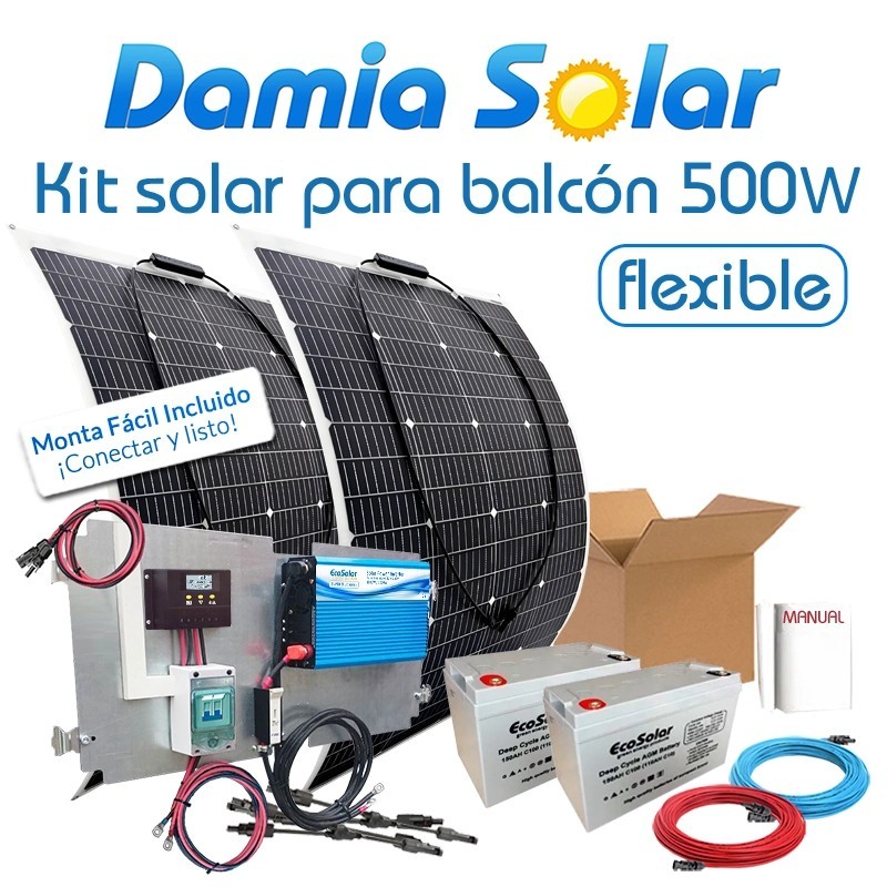 Kit placa solar flexible 500W para balcón