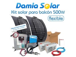 Kit placa solar flexible 500W para balcón
