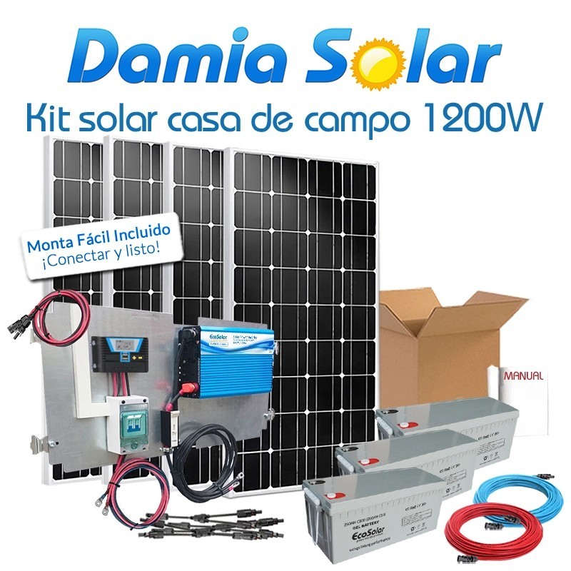 Comprar Kit solar casa de campo 1200W Onda Pura Blue