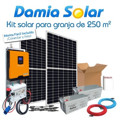 Kit solar para granja de 250 m2:  luz y herramientas | Damia Solar