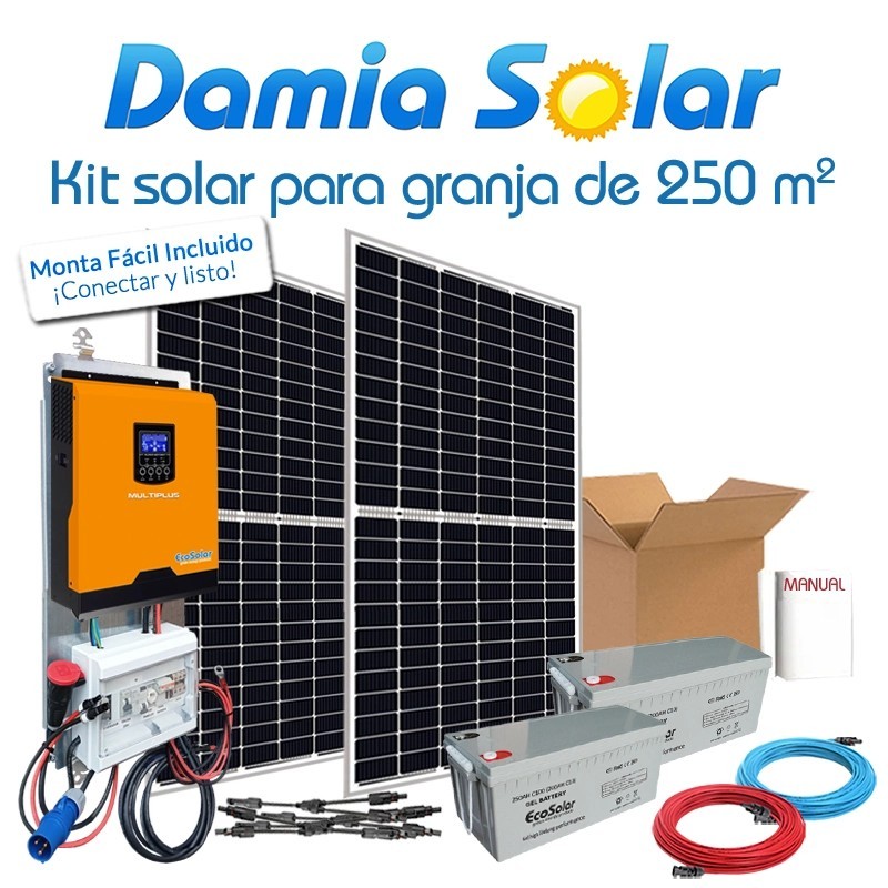 Kit solar para granja de 250 m2:  luz y herramientas | Damia Solar