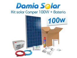 Kit solar completo para autocaravana 100 W + batería AGM (litio opcional) | Damia Solar