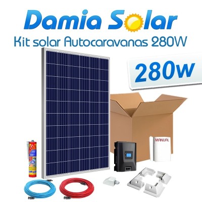 Kit solar autocaravanas panel 280W 24V para instalación a 12V | Damia Solar