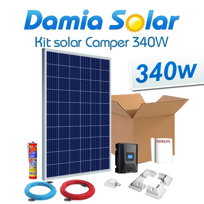 Kit solar completo para autocaravana com painel de 340W 24V a 12V | Damia Solar