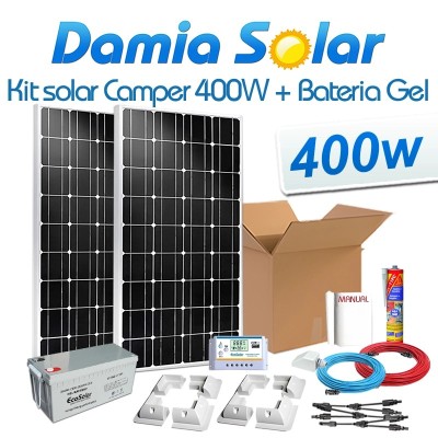 Kit solar completo para caravanas 400W + Bateria de Gel | Damia Solar