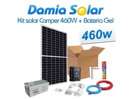 Kit solar completo para caravana com painel de 460 W 24 V: 12 V + bateria de gel (lítio opcional) | Damia Solar