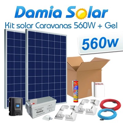 Kit solar para caravanas 560W 12V + Batería de Gel (Opcional litio) | Damia Solar