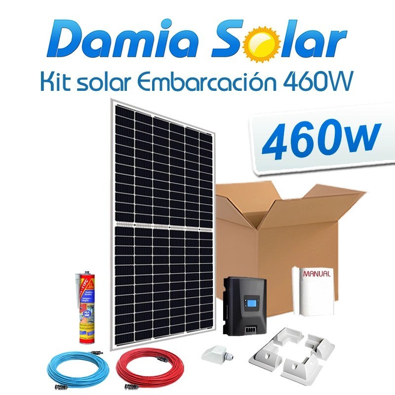 Kit solar embarcaciones panel 460W 24V instalación a 12V | Damia Solar