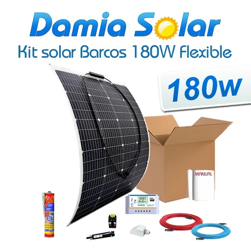 Kit solar embarcaciones y barcos 180W con placas flexibles | Damia Solar