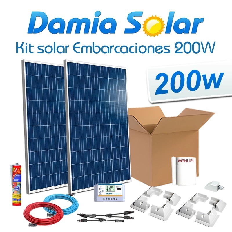 Comprar Kit solar completo para embarcaciones y barcos 200W