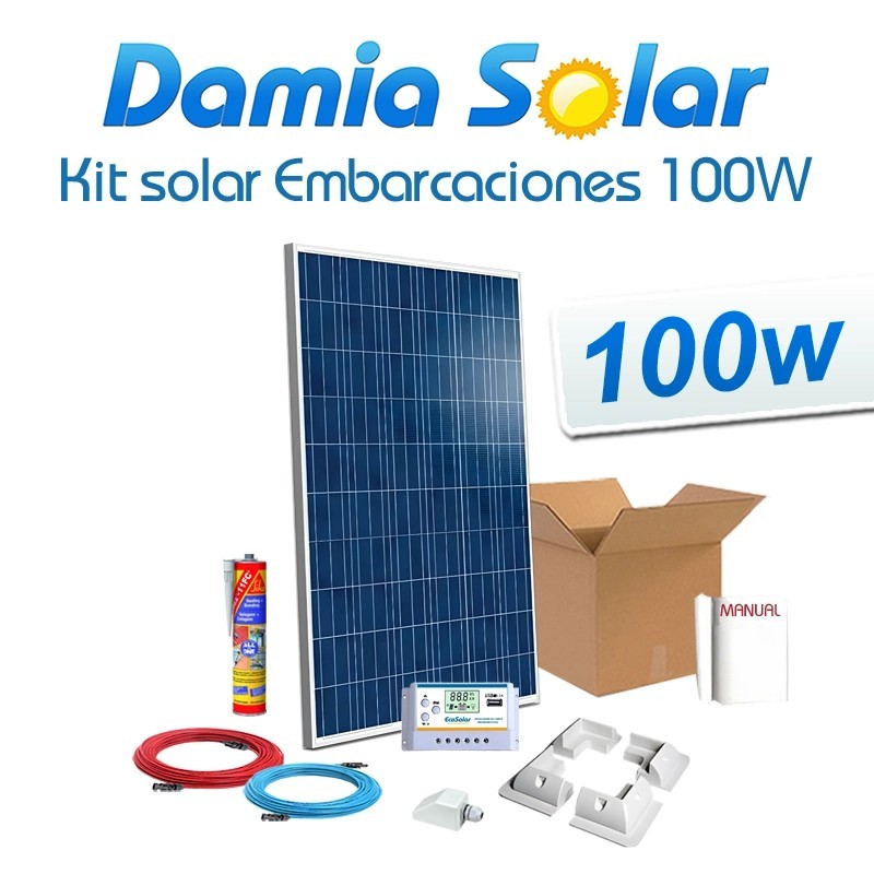 Comprar Kit solar completo para embarcaciones y barcos 100W