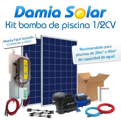 Kit solar bomba purificadora de piscinas (Bomba de 1/2 CV) | Damia Solar